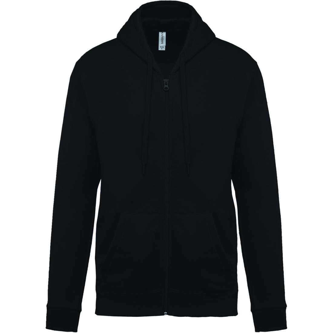 Basic unisex hoodie met rits en print
