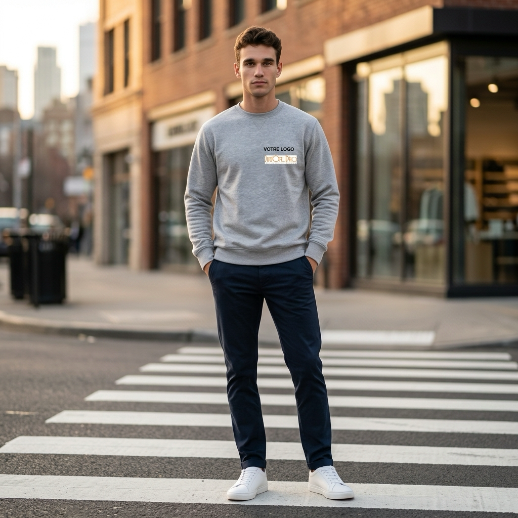 Basic herensweater met print