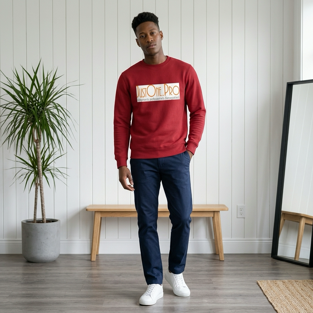 Zware herensweater 300 g met opdruk
