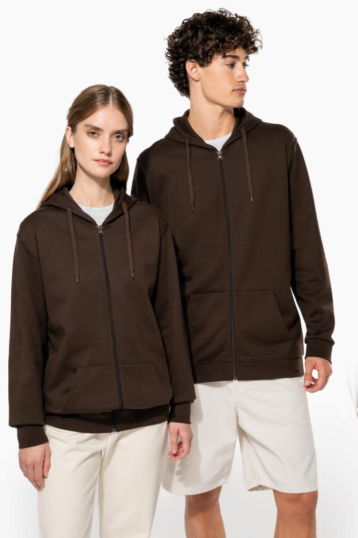 Unisex basic hoodie met rits